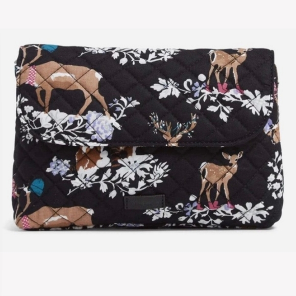 NWT $50 Vera Bradley Brush & Cosmetics Makeup Case Mirror Merry Mischief Bag - Picture 1 of 15